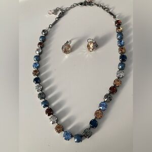 Sabika Elegant Multicolor Crystal Necklace and Earring Set